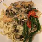 Light Fettuccine Alfredo with Chicken, Mushrooms and Sherry | Dishin' With Darla