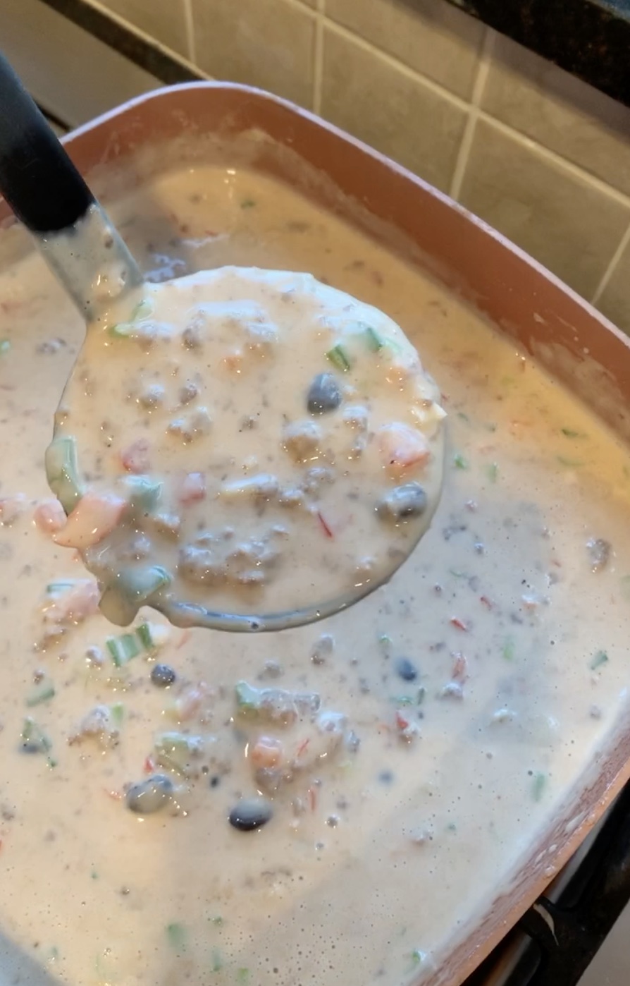 Queso with Black Beans & Fresh Vegetables