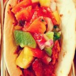 Salmon Street Tacos With Pineapple Kiwi Salsa And Raspberry Mango Sauce | Dishin' With Darla